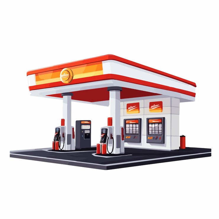 Gas Fuel Station Vector Illustration Isolated
