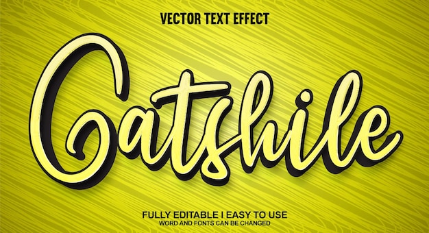 Gatshile fully editable font vector text effect