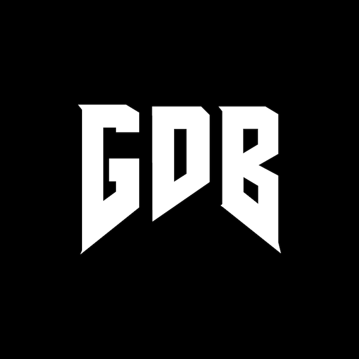 Vektor gdb-bokstavslogotypdesign för teknikföretag gdb-logotypdesign svartvit färgkombination gdb-logotyp gdb-vektor gdb-design gdb-ikon gdb-alfabet gdb-typografi logotypdesign