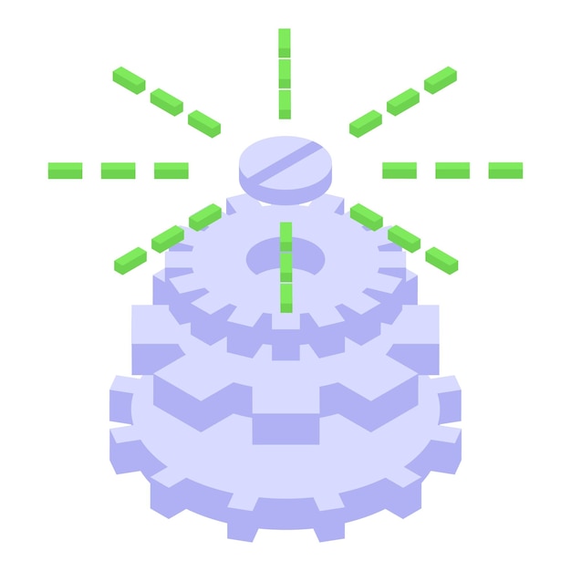 Gear concentration icon isometric vector Mind balance Control career