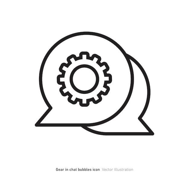 Gear in chat bubbles icon design vector illustration