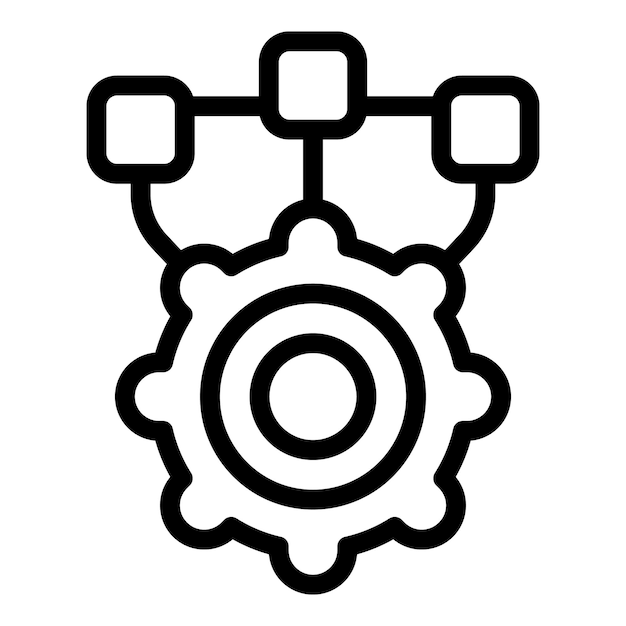 Gear integrity icon outline vector Social core culture Value scale sensed