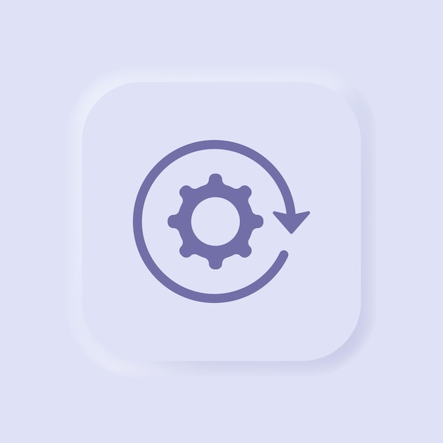 Gear neumorphism icon Gears symbol