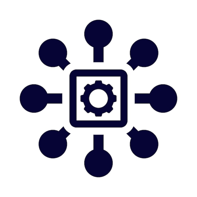 gear technology microchip modern technology icon