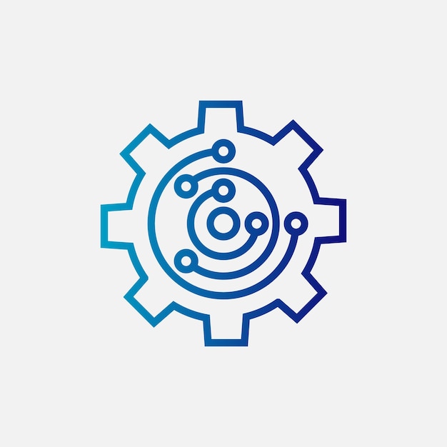 Gear Technology Vector Logo Design