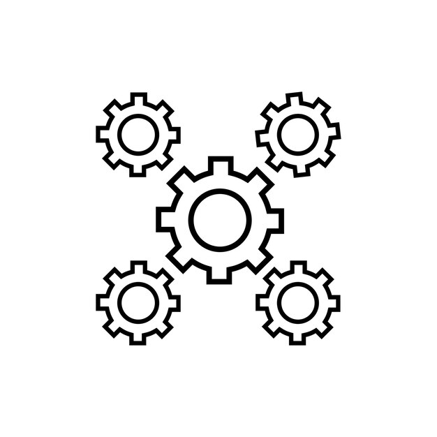 gear transmission icon vector template logo trendy collection flat design
