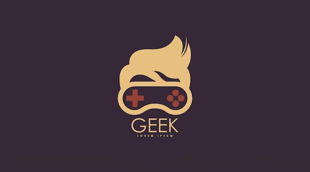 Geek Logo Design Concept Vector Geek Logo Template in Flat Color Design Style