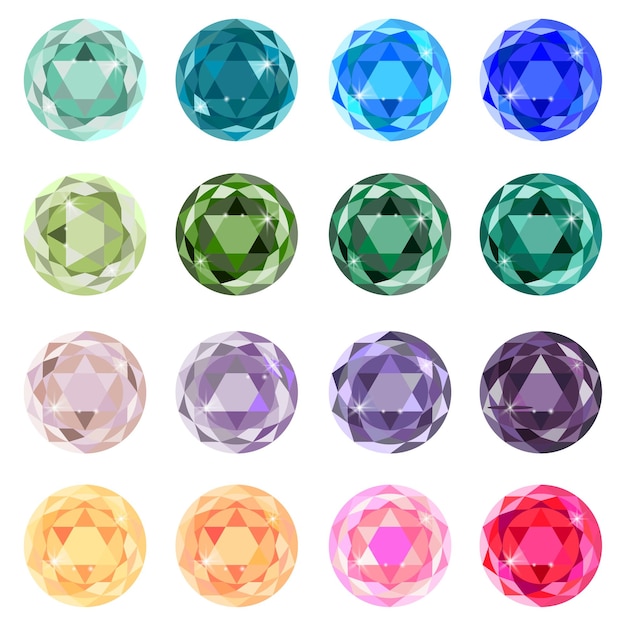 gems set for game design diamond brilliant gem vector illustration