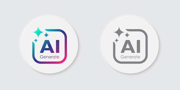 generate ai button user interface artificial intelligence logo icon symbol ui ux design concept