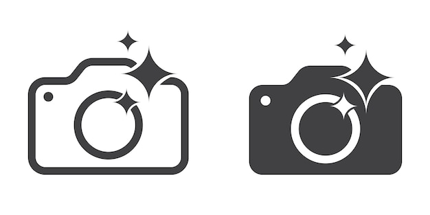 Generate AI image icon Camera with generative symbol Line and outline Generate and edit by AI Artificial intelligence icon element for app and web Vector illustration