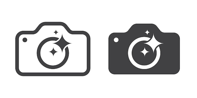 Generate AI image icon Camera with generative symbol Line and outline Generate and edit by AI Artificial intelligence icon element for app and web Vector illustration