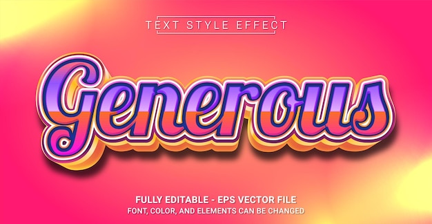 Generous Text Style Effect Editable Graphic Text Template