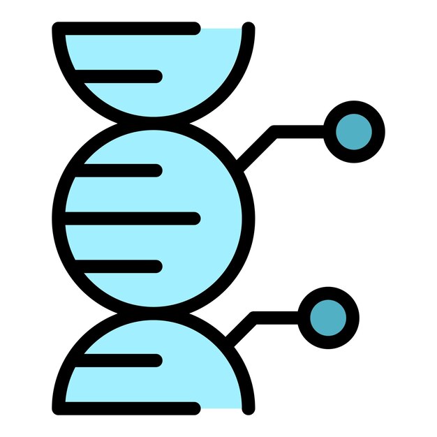 Genome icon Outline genome vector icon color flat isolated
