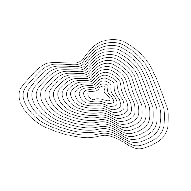 Geography line map with topographic map background vector of organic ripple line shape pattern