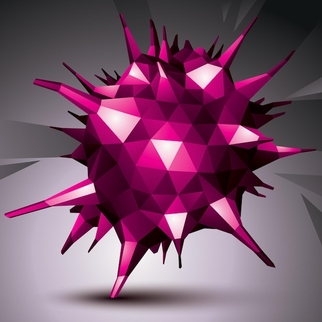 geometric abstract 3d complicated object, colorful asymmetric element isolated.