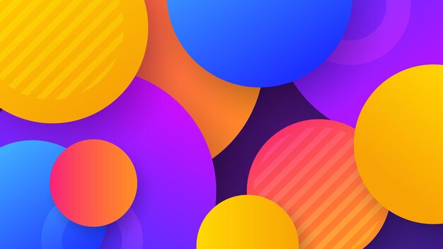 Geometric abstract background with colorful circles shape abstract design background