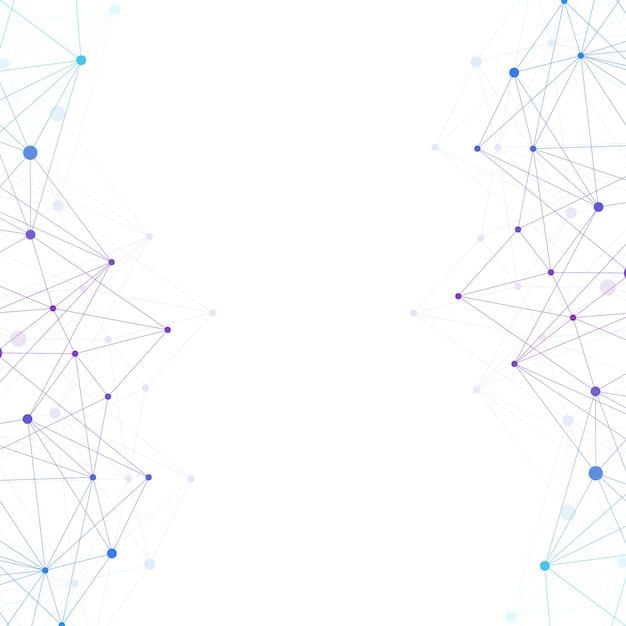 Geometric abstract background with connected line and dots Graphic background for your design Vector illustration