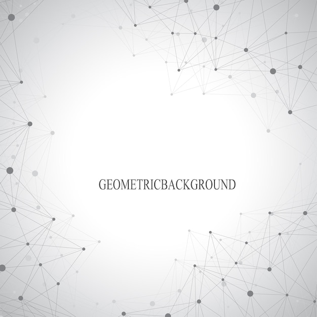 Geometric abstract background with connected line and dots