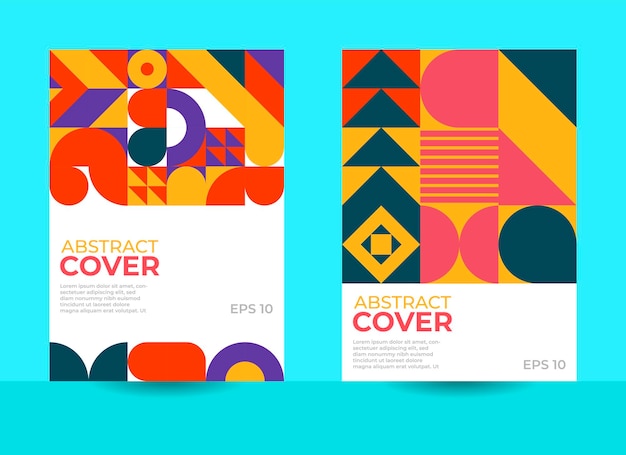 Geometric abstract cover business presentation bauhaus cover design annual report cover design