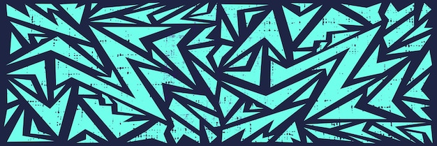 Geometric abstract pattern design in cyan and black color