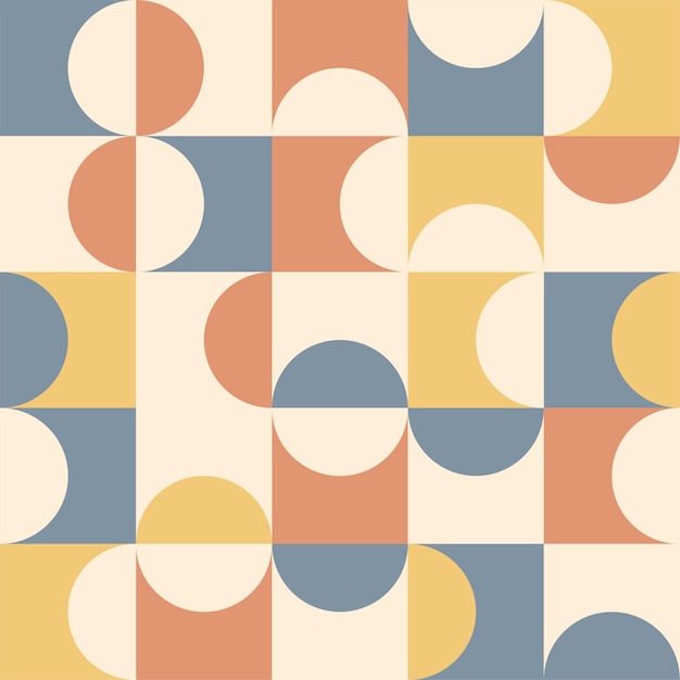 geometric abstract pattern in retro colors or modern vintage colors