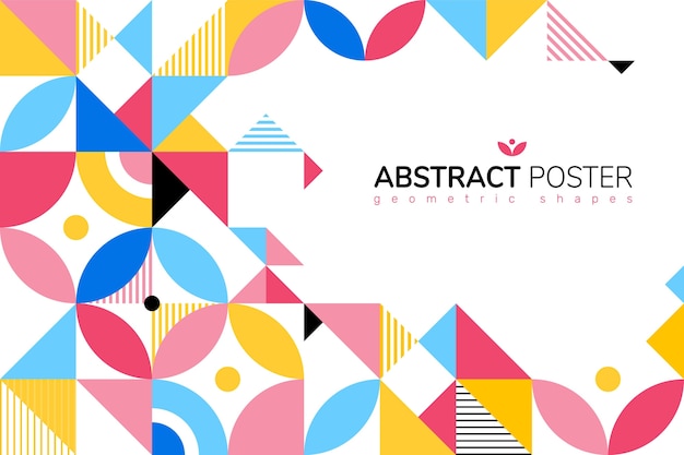 Geometric abstract shapes flat poster