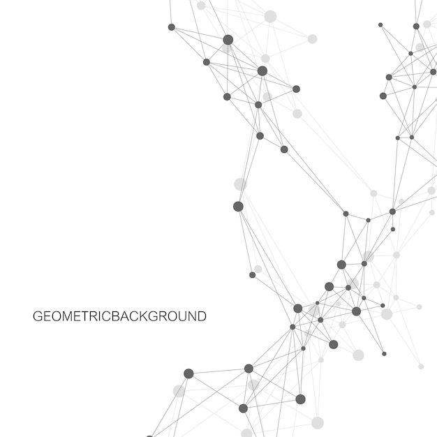 Geometric abstract vector with connected line and dots