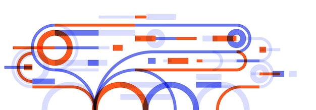 geometric background with circles and lines vector art abstract composition