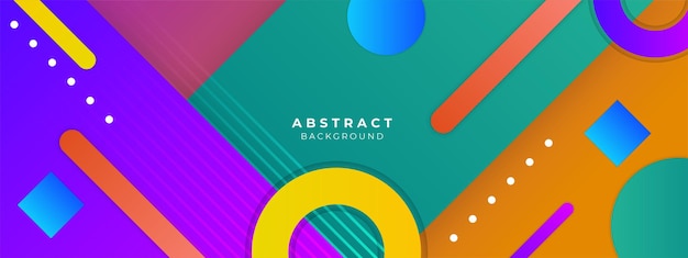 geometric background with gradients and colorful shape