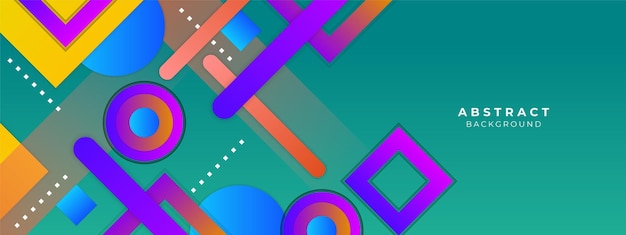 Geometric background with gradients and colorful shape