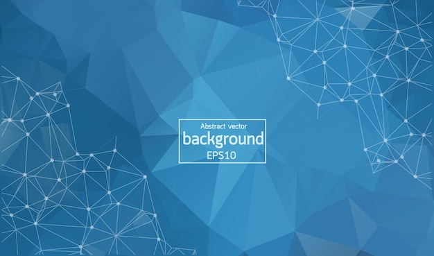 geometric blue polygonal background molecule and communication connected lines with dots minimalism chaotic illustration background concept of the science chemistry medicine technology