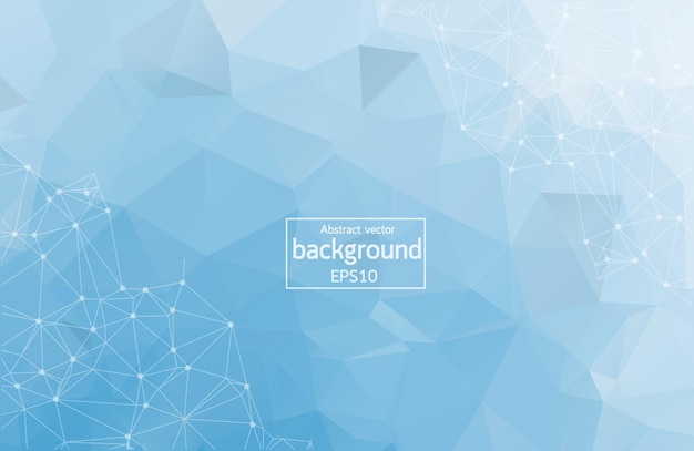 geometric blue polygonal background molecule and communication connected lines with dots minimalism chaotic illustration background concept of the science chemistry medicine technology