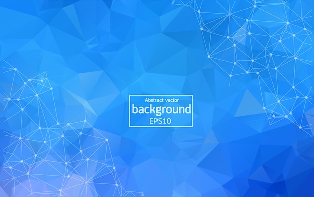 geometric blue polygonal background molecule and communication connected lines with dots minimalism chaotic illustration background concept of the science chemistry medicine technology