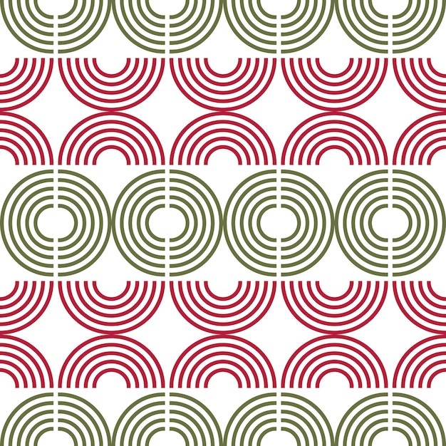 Geometric Christmas Seamless Pattern with Circles