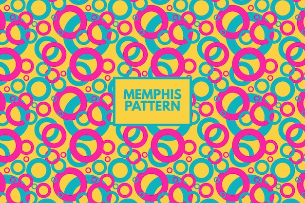 Geometric circle colorful shapes. Memphis retro style. Abstract pattern. Seamless repeat pattern