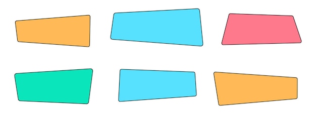 Geometric colored banners in flat style vector illustration isolated on white