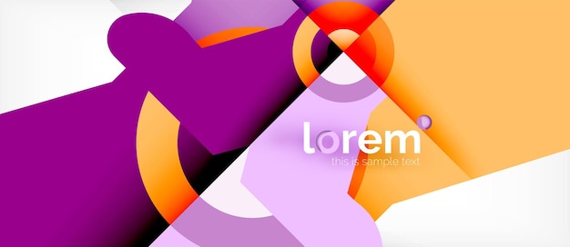 geometric colorful shapes composition abstract background minimal dynamic design
