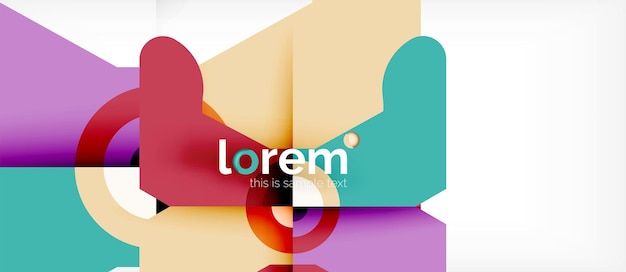 Geometric colorful shapes composition abstract background Minimal dynamic design