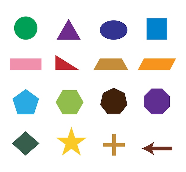 Geometric colorful shapes for preschool kids