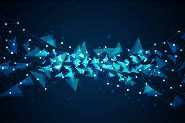 Geometric connected abstract background Connecting dots and lines Technology background