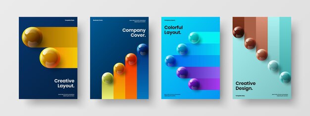 Geometric cover A4 vector design template collection