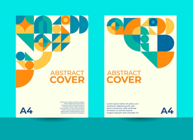Geometric cover design bauhaus pattern design business presentation design annual report cover