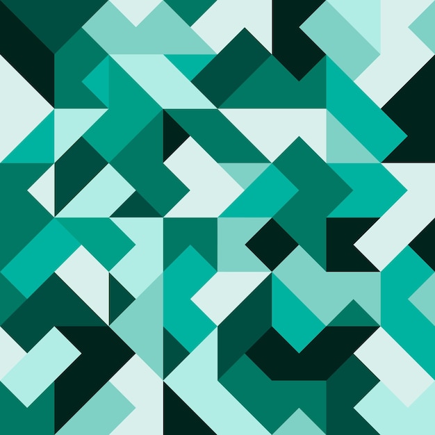 Geometric creative minimalistic cube poster Vector background with turquoise colors