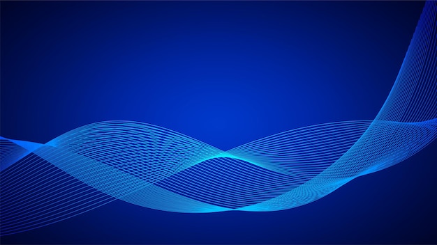 Geometric curved lines in gradient forming dynamic futuristic abstract flow patterns