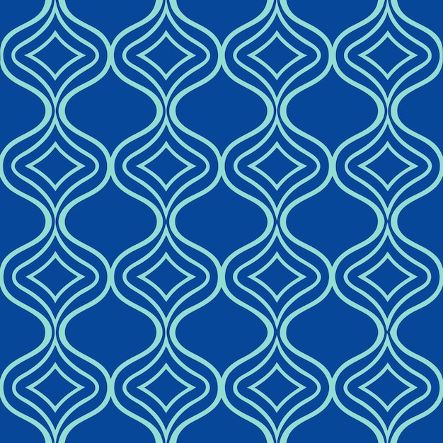 Geometric Curvy Waves Seamless Vector Pattern