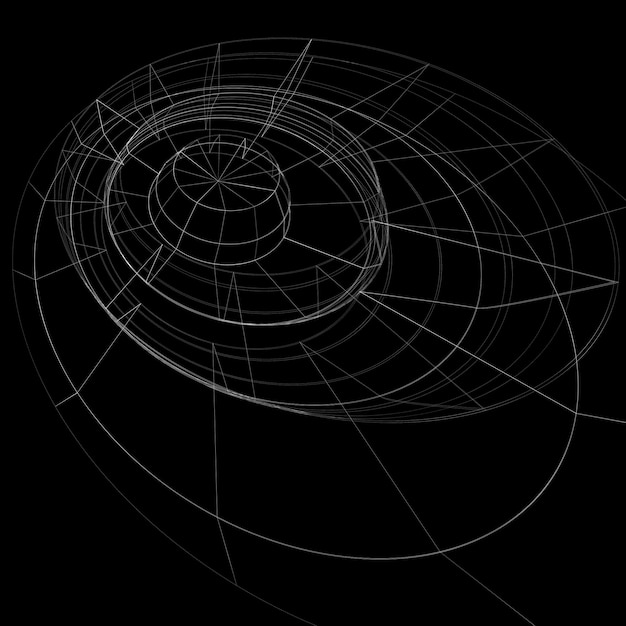 Geometric dark technology and engineering backdrop, graphic abstraction with lines mesh. Netting background, complicated technical sketch.