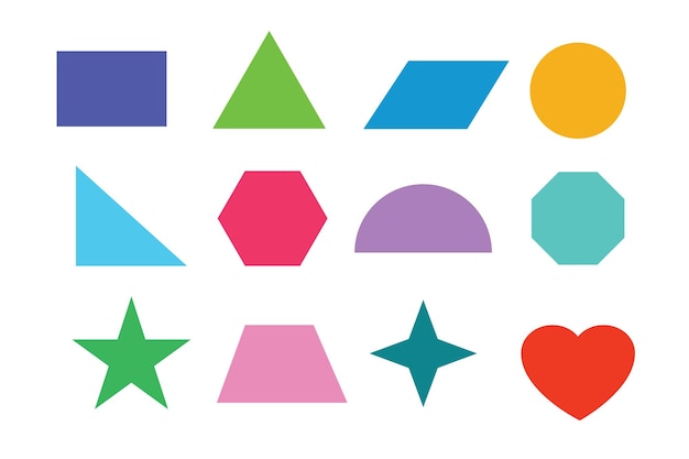 Geometric educational mathematic element shape set