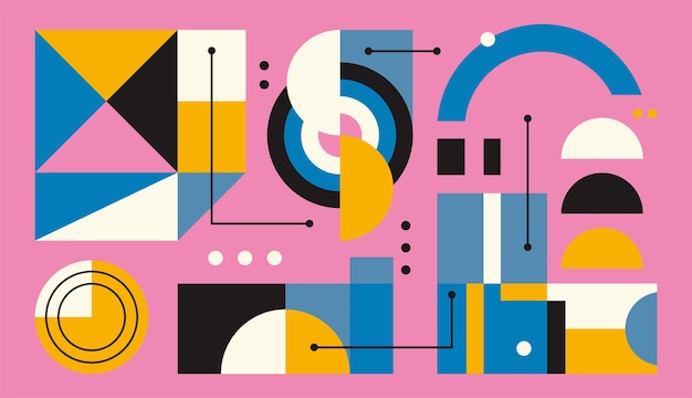 Geometric elements flat background vector design