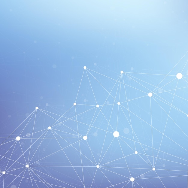 Geometric graphic background molecule and communication. Big data complex with compounds. Perspective backdrop. Minimal array Big data. Digital data visualization. Scientific vector illustration.