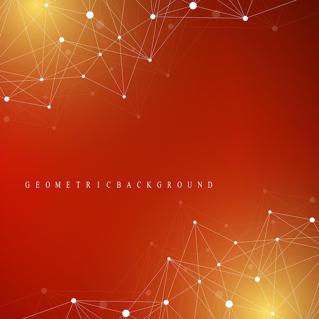 geometric graphic background molecule and communication big data complex with compounds perspective ...